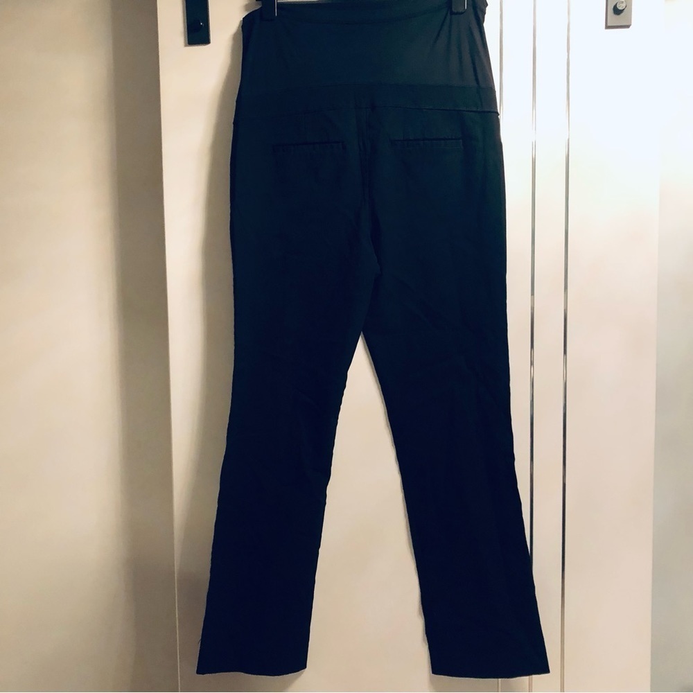Stork & Babe XL Black Maternity High Rise Panel Straight Leg Pants Pockets - Picture 10 of 16